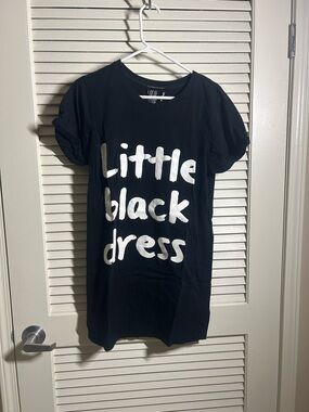 Women’s"Little Black Dress" Graphic Tee Dress - Black